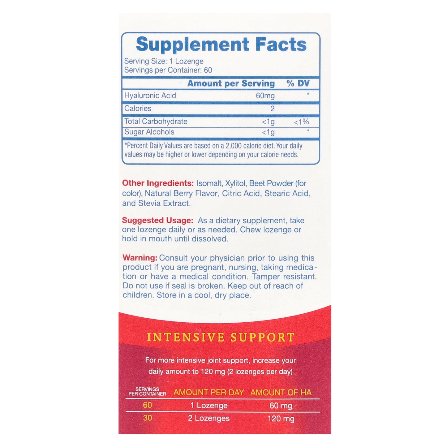 Hyalogic, Hyaluronic Acid For Joints, Skin & Eyes, Mixed Berry, 60 Lozenges