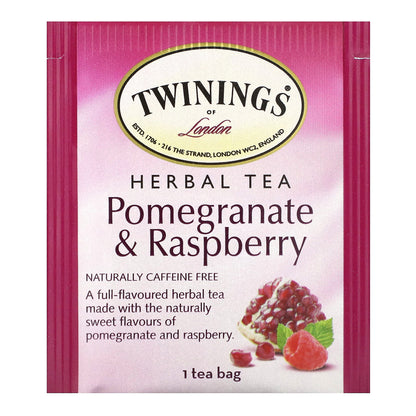 Twinings, Flavored Herbal Tea, Pomegranate & Raspberry, Caffeine Free, 20 Tea Bags, 1.41 oz (40 g)