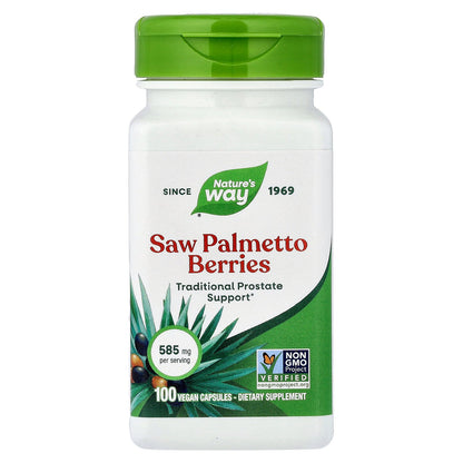 Nature's Way, Saw Palmetto Berries, 585 mg, 100 Vegan Capsules