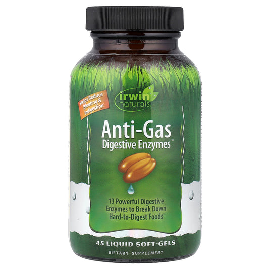 Irwin Naturals, Anti-Gas Digestive Enzymes™, 45 Liquid Soft-Gels