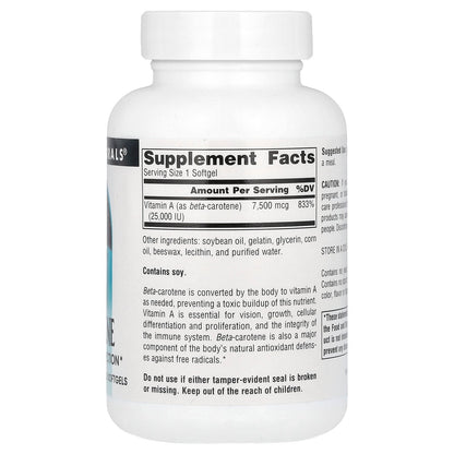 Source Naturals, Beta Carotene, 7,500 mcg (25,000 IU), 250 Softgels