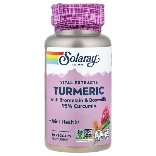Solaray, Vital Extracts, Turmeric with Bromelain & Boswellia, 60 VegCaps