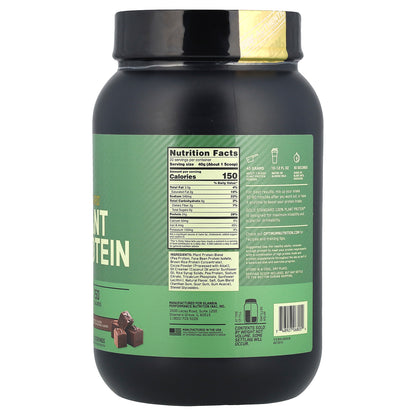Optimum Nutrition, Gold Standard® 100% Plant Protein, Rich Chocolate Fudge, 1.76 lb (800 g)