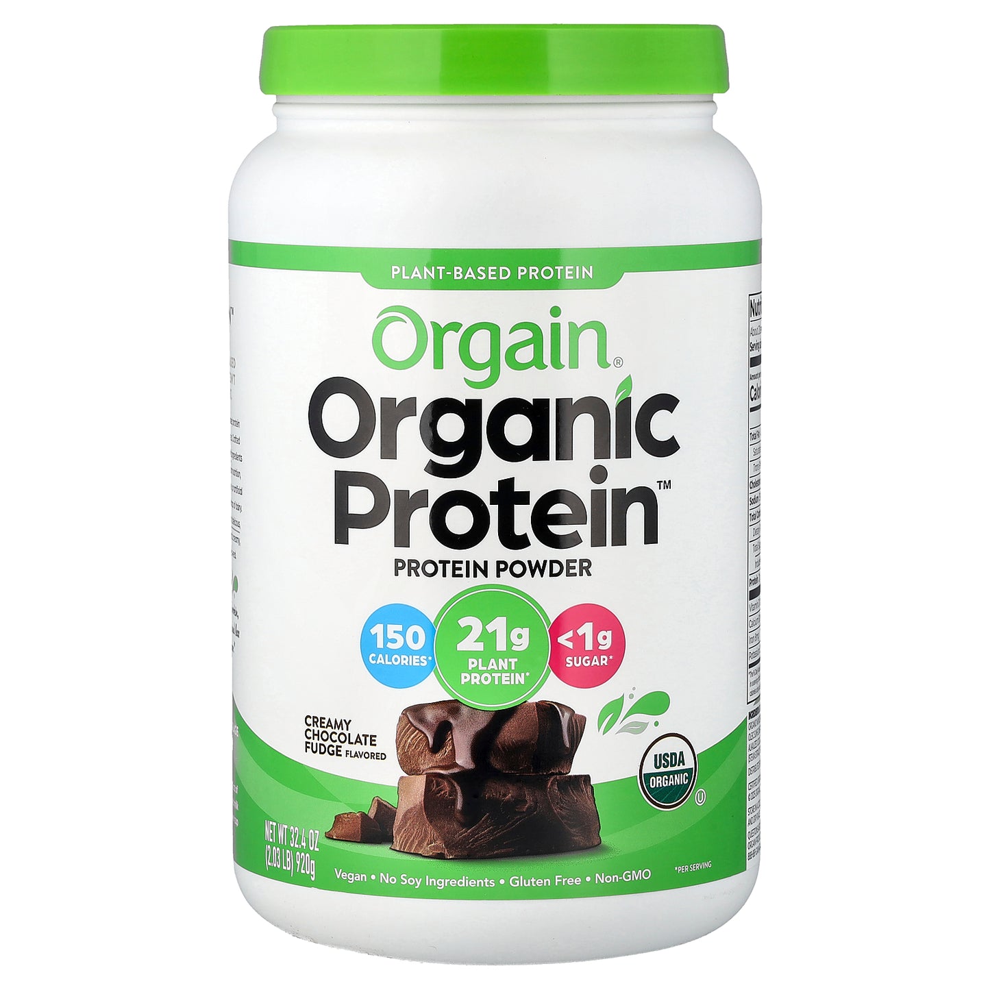 Orgain, Organic Protein™ Powder, Creamy Chocolate Fudge, 2.03 lb (920 g)
