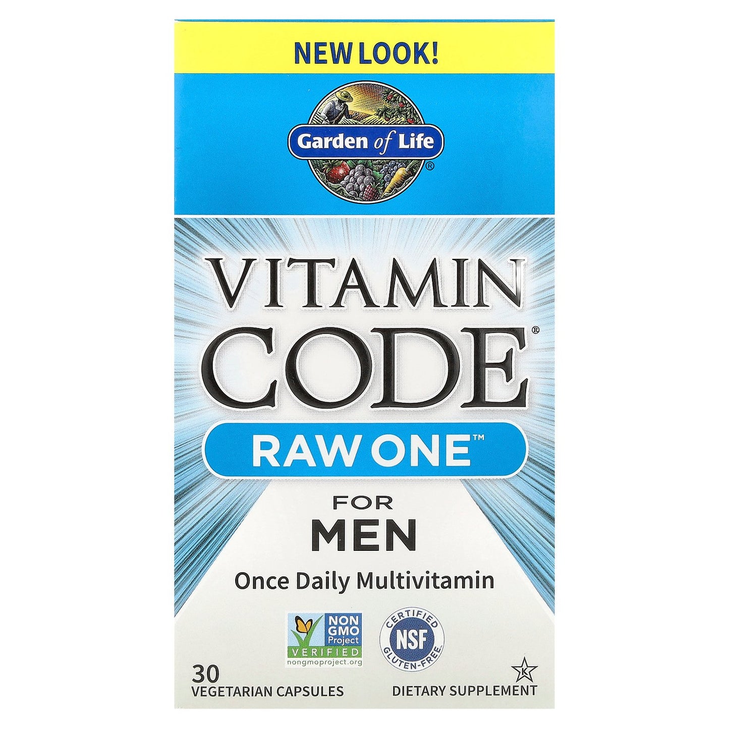 Garden of Life, Vitamin Code®, RAW One™, Once Daily Multivitamin For Men , 30 Vegetarian Capsules