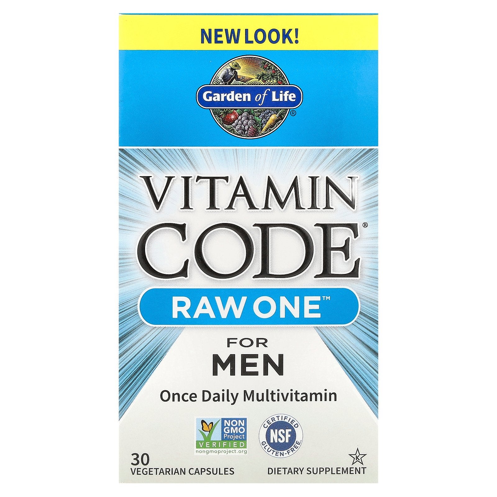 Garden of Life, Vitamin Code®, RAW One™, Once Daily Multivitamin For Men , 30 Vegetarian Capsules