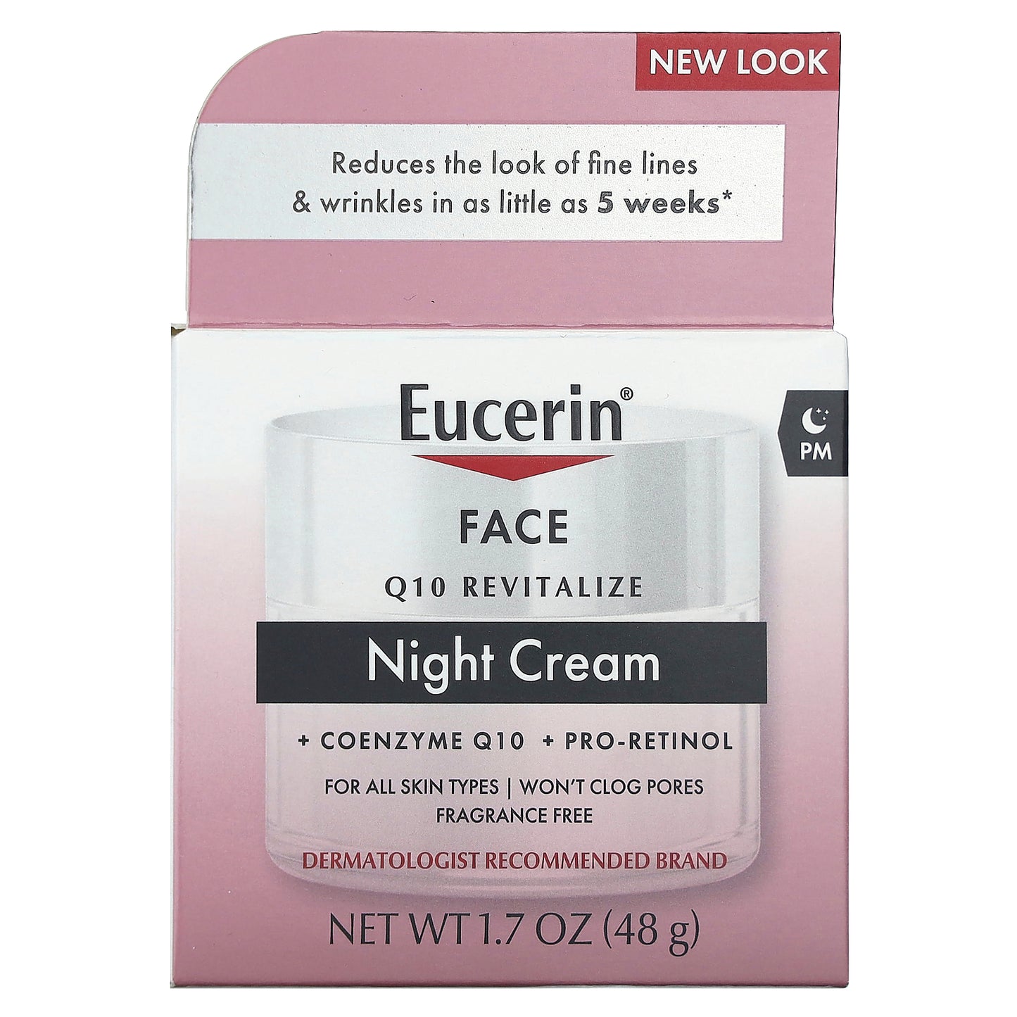 Eucerin, Face, Q10 Revitalize, Night Cream, Fragrance Free, 1.7 fl oz (48 g)