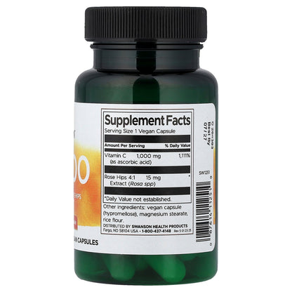 Swanson, C-1000 with Rose Hips, 30 Vegan Capsules