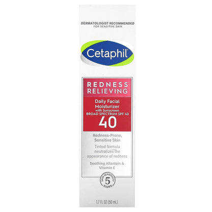 Cetaphil, Redness Relieving, Daily Facial Moisturizer with Sunscreen, SPF 40, 1.7 fl oz (50 ml)