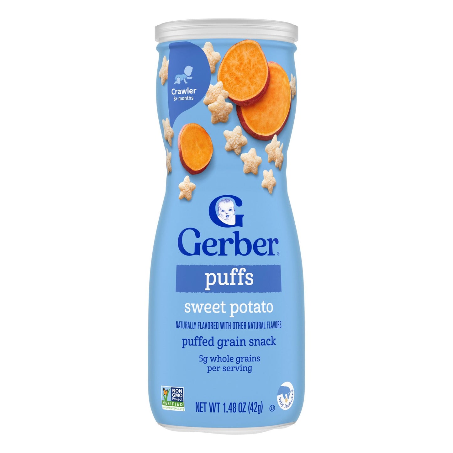 Gerber, Puffs, Puffed Grain Snack, 8+ Months, Sweet Potato, 1.48 oz (42 g)