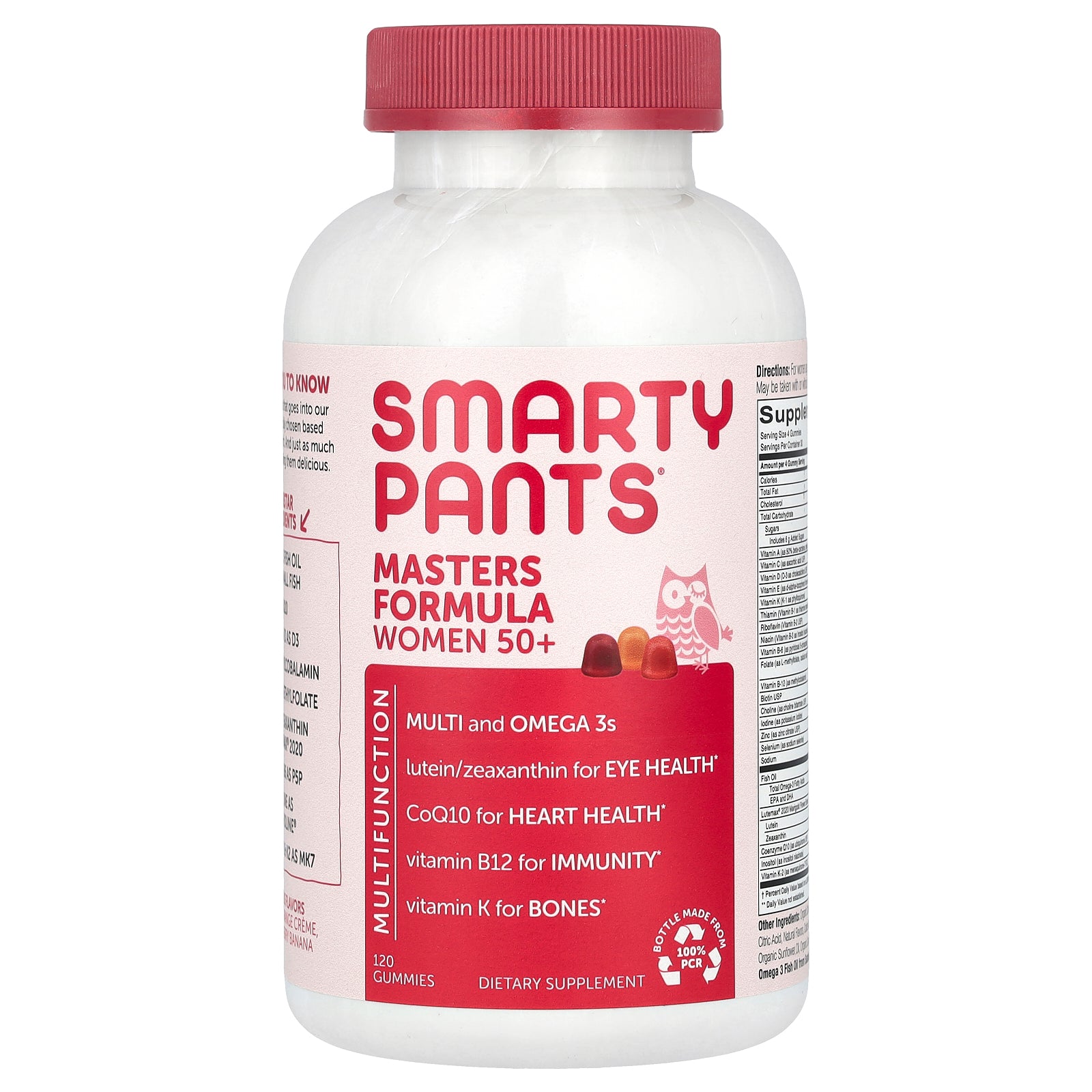 SmartyPants, Masters Formula Women 50+, Blueberry, Orange Creme, and Strawberry Banana, 120 Gummies