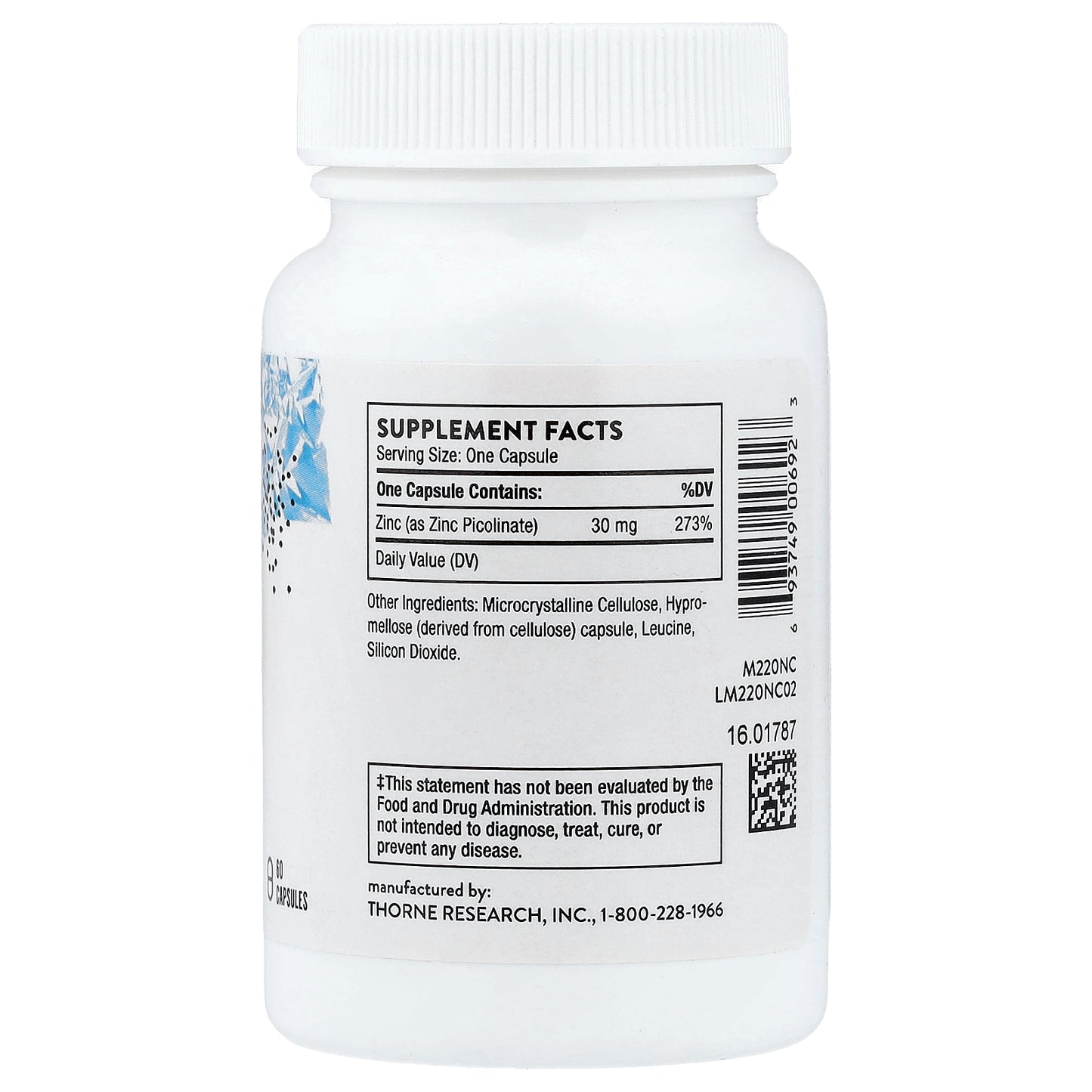 Thorne, Zinc Picolinate, 30 mg, 60 Capsules