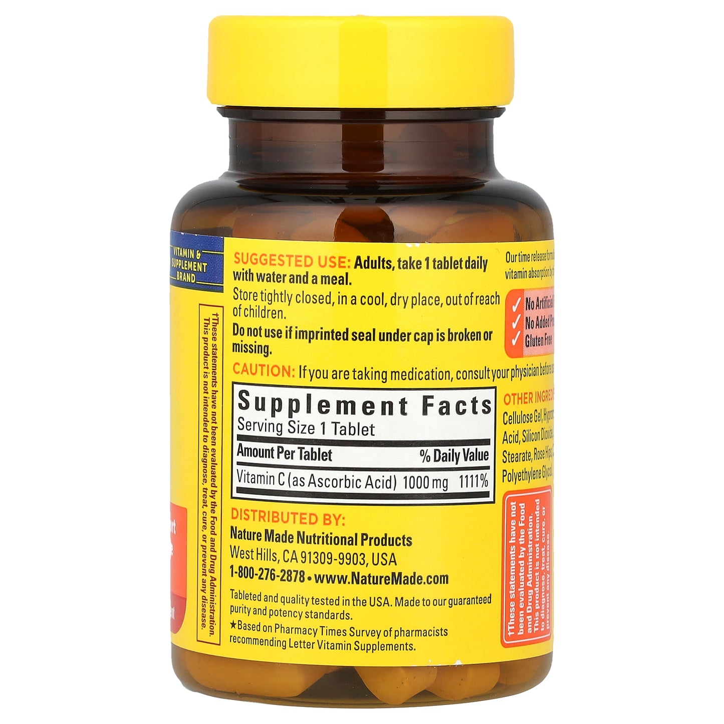 Nature Made, Vitamin C with Rose Hips, Time Release, 1,000 mg, 60 Tablets