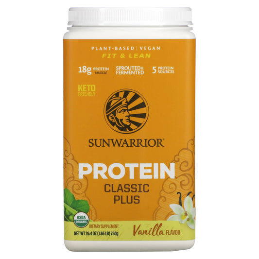 Sunwarrior, Classic Plus Protein, Vanilla, 1.65 lb (750 g)