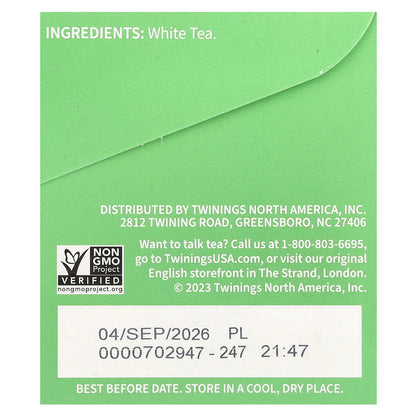 Twinings, Pure White Tea, 20 Tea Bags, 1.06 oz (30 g)
