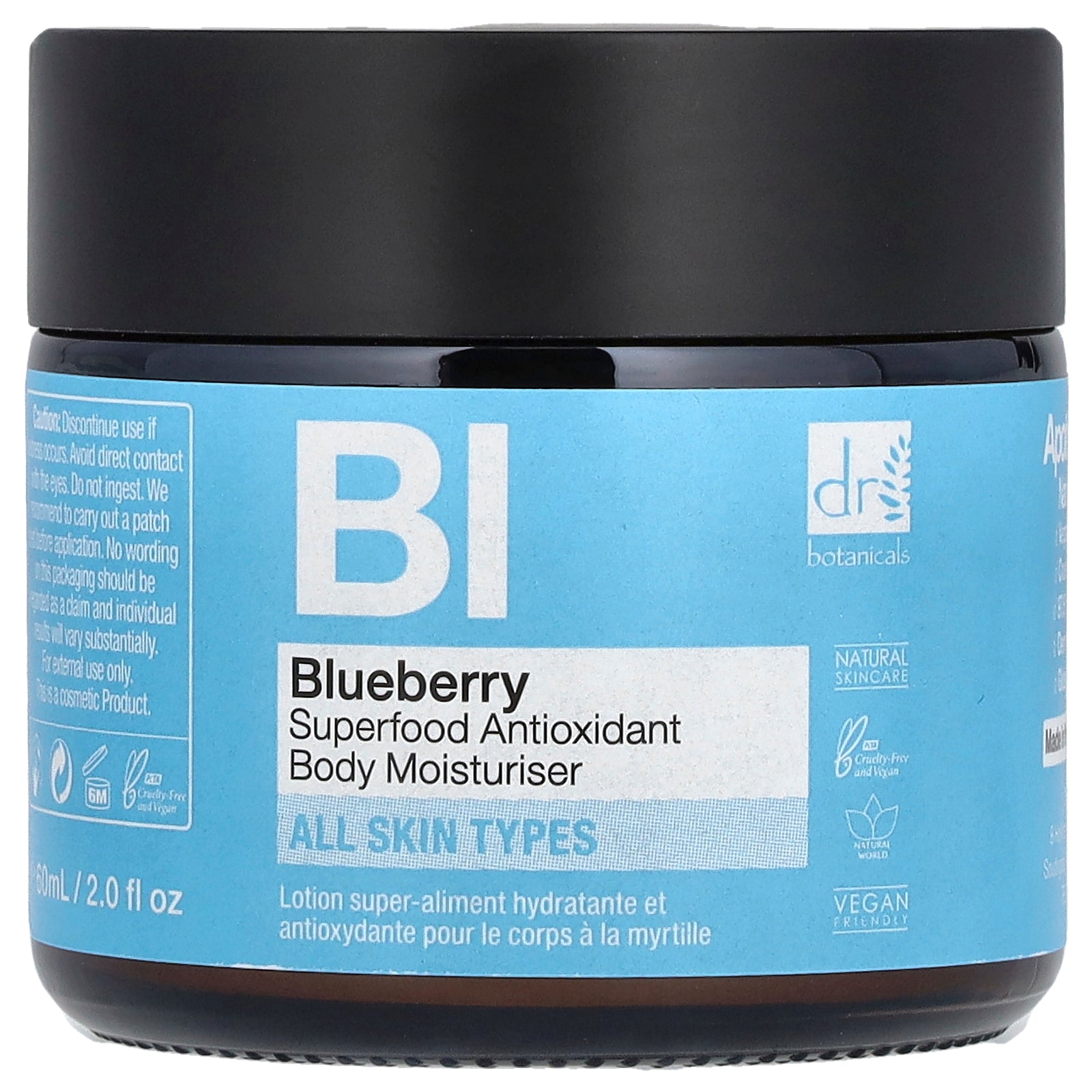 Dr. Botanicals, Superfood Antioxidant Body Moisturiser, Blueberry, 2 fl oz (60 ml)