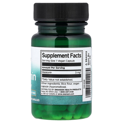 Swanson, Melatonin, 3 mg, 60 Capsules