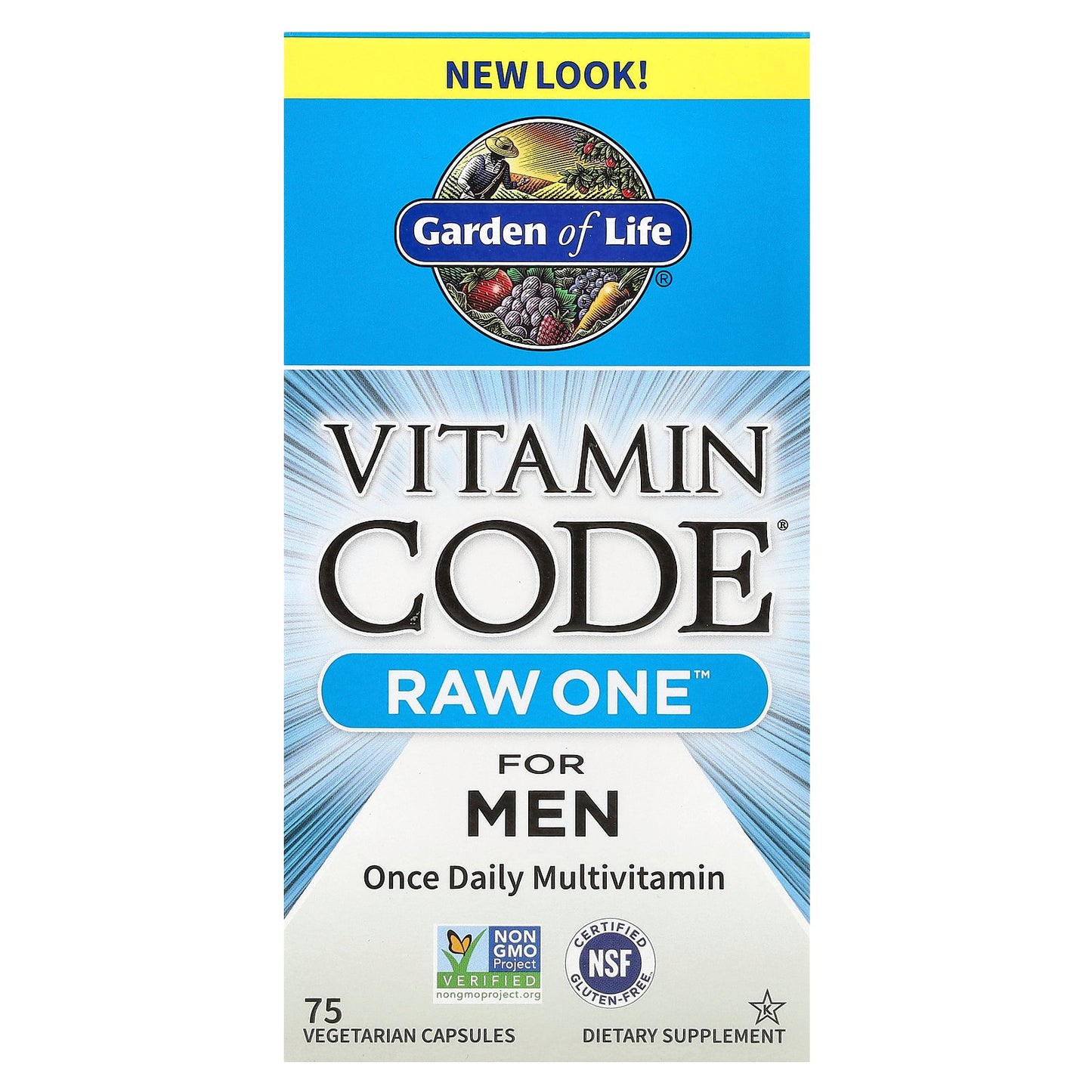 Garden of Life, Vitamin Code®, RAW One™, Once Daily Multivitamin For Men, 75 Vegetarian Capsules