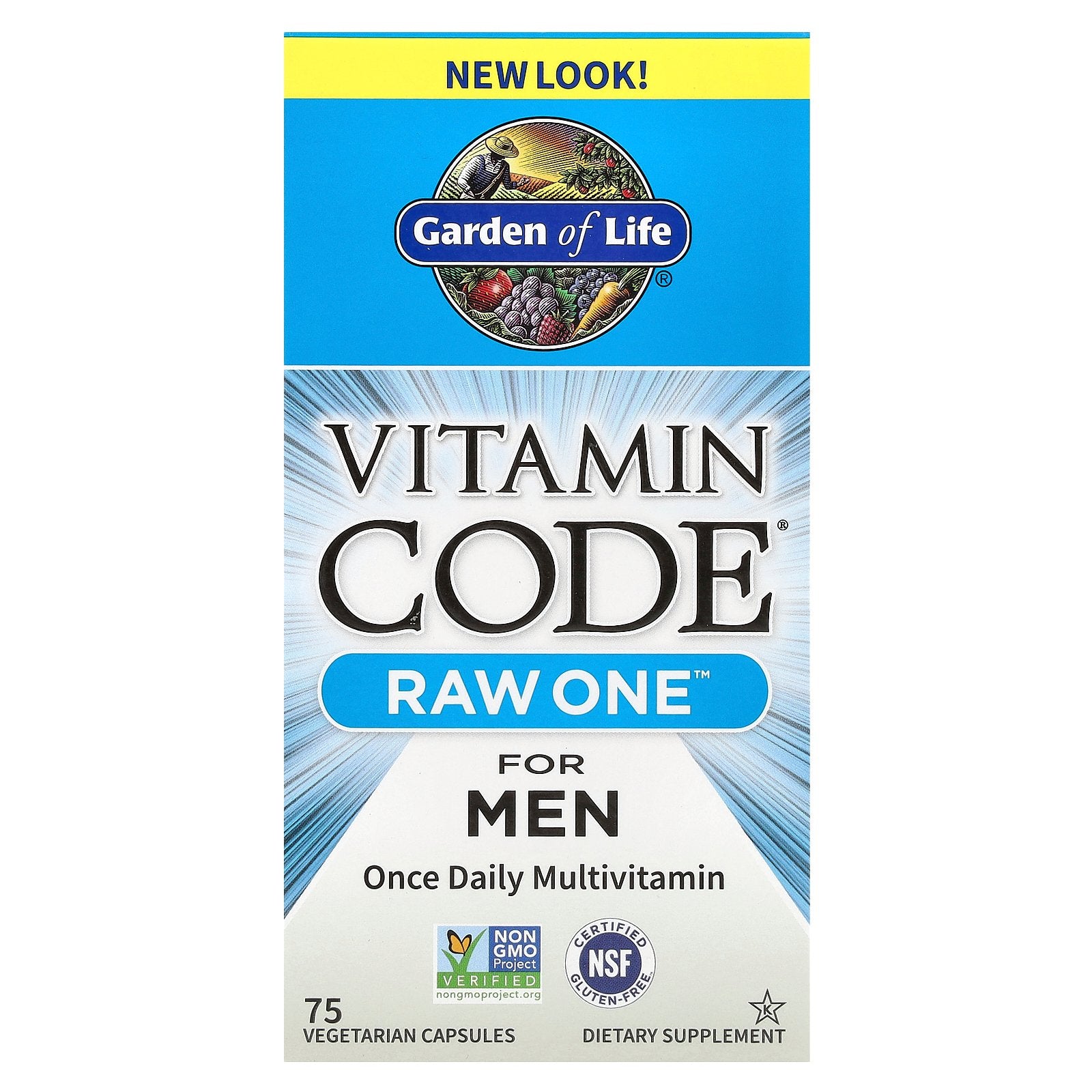Garden of Life, Vitamin Code®, RAW One™, Once Daily Multivitamin For Men, 75 Vegetarian Capsules