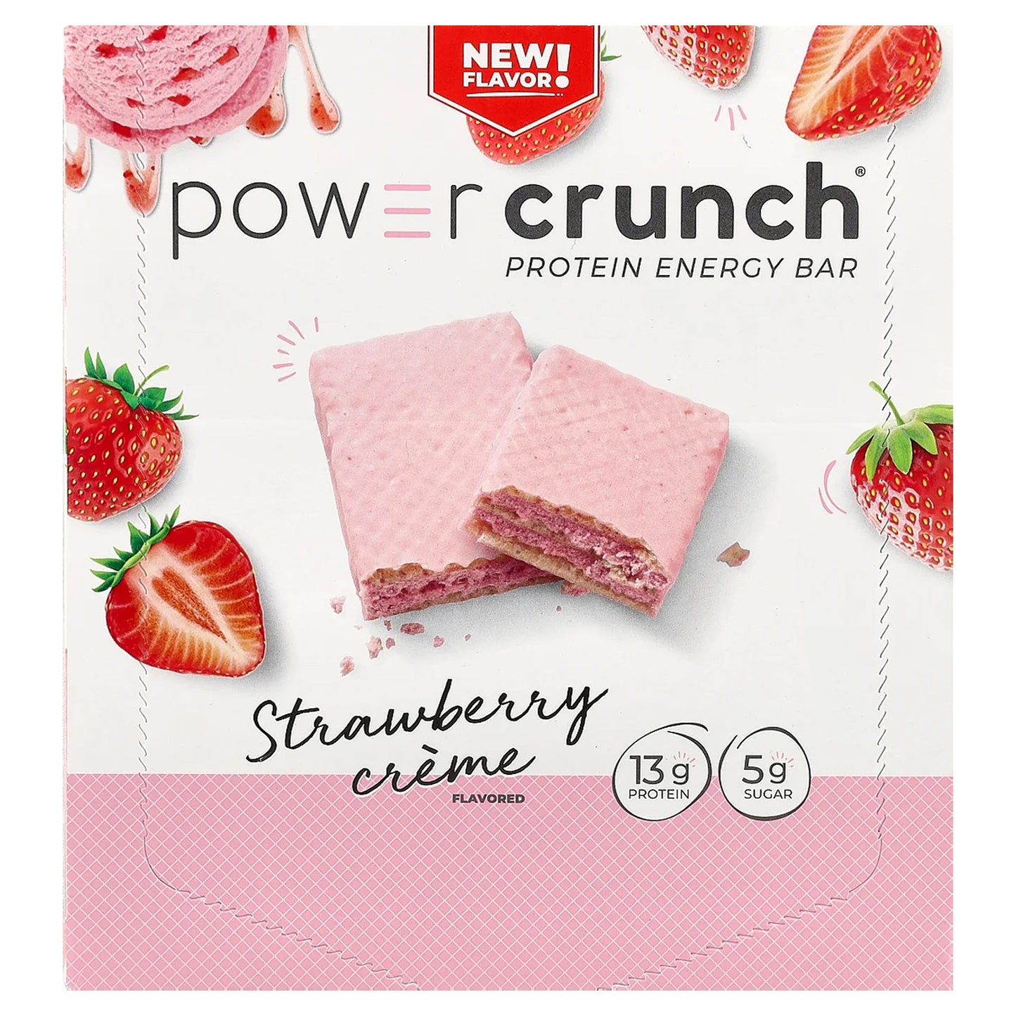 BNRG, Power Crunch®, Protein Energy Bar, Strawberry Creme, 12 Bars, 1.4 oz (40 g) Each