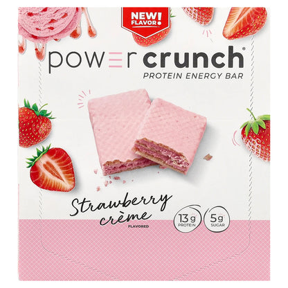 BNRG, Power Crunch®, Protein Energy Bar, Strawberry Creme, 12 Bars, 1.4 oz (40 g) Each