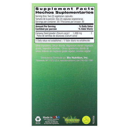 Bio Nutrition, Caraway Seed, 60 Vegetarian Capsules (500 mg per Capsule)