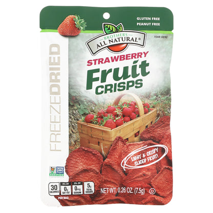 Brothers-All-Natural, Fruit Crisps, Strawberry, 12 Single-Serve Bags, 0.26 oz (7.5 g) Each