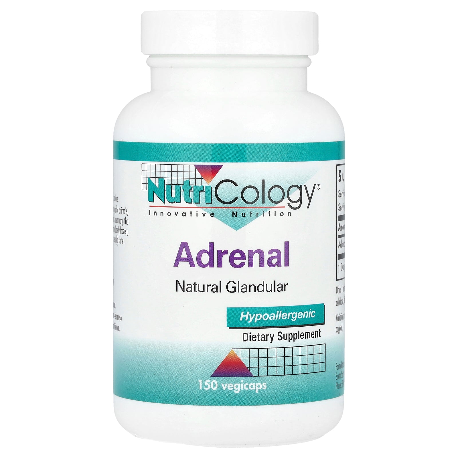 Nutricology, Adrenal, Natural Glandular, 100 mg , 150 Vegicaps