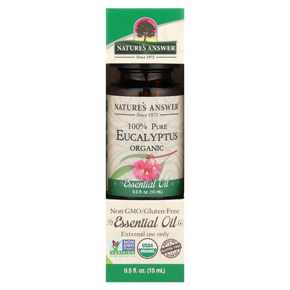 Nature's Answer, 100% Pure Organic Essential Oil, Eucalyptus, 0.5 fl oz (15 ml)