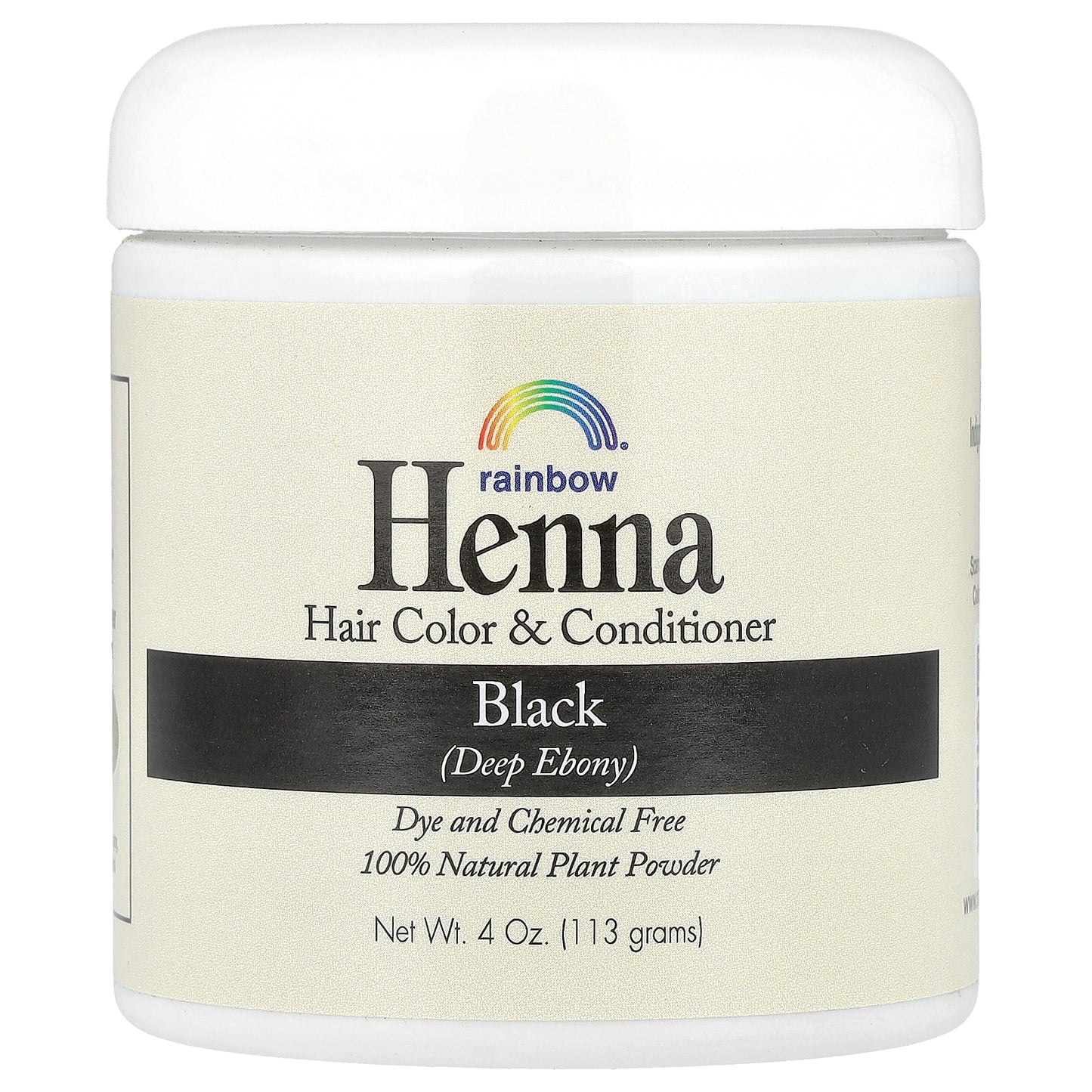 Rainbow Research, Henna, Hair Color & Conditioner, Black, 4 oz (113 g)