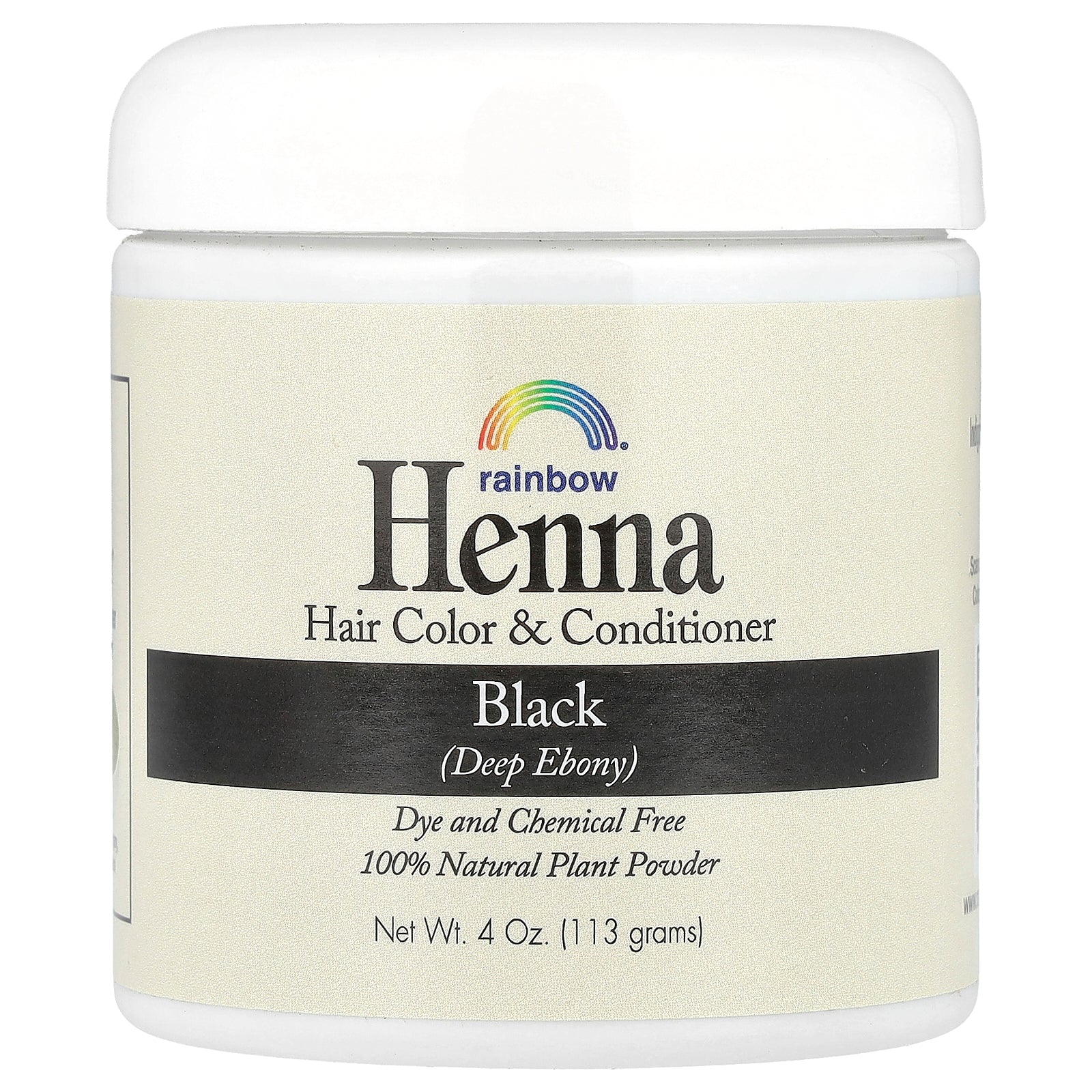 Rainbow Research, Henna, Hair Color & Conditioner, Black, 4 oz (113 g)