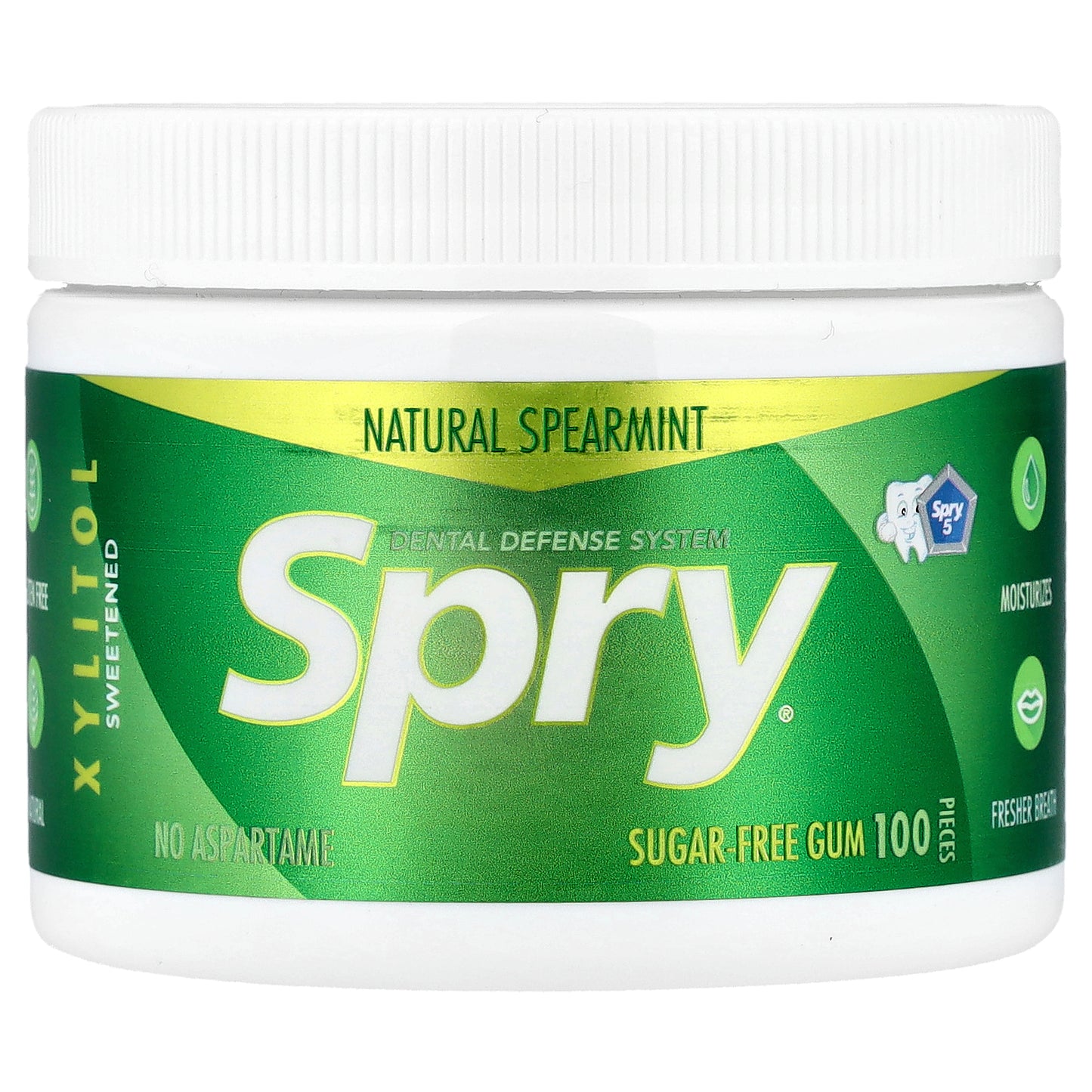 Xlear, Spry®, Sugar-Free Gum, Natural Spearmint, 100 Pieces