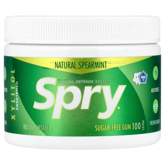 Xlear, Spry®, Sugar-Free Gum, Natural Spearmint, 100 Pieces