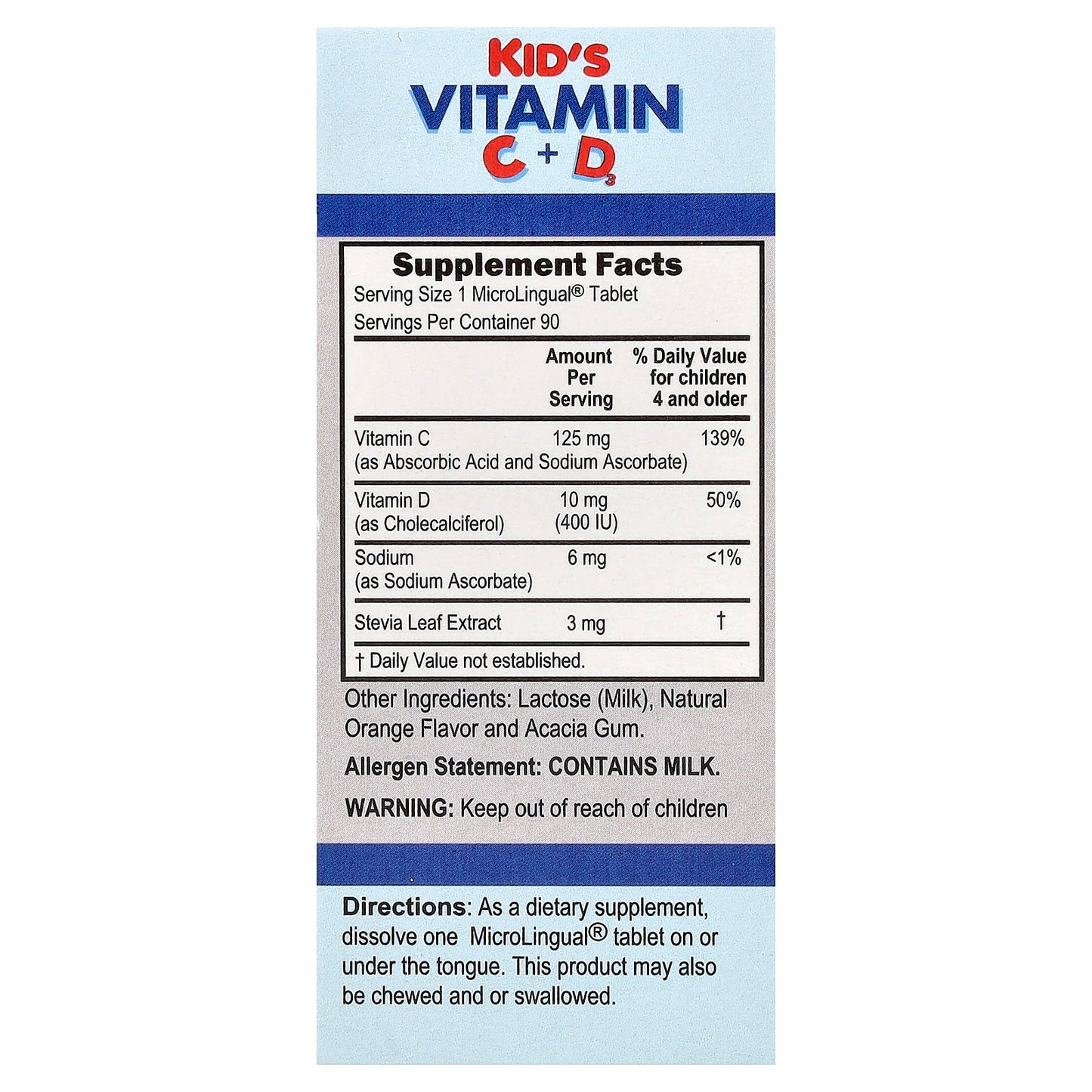 Superior Source, Kid's Vitamin C + D3 Clean Melts™, 90 Instant Dissolve Melts