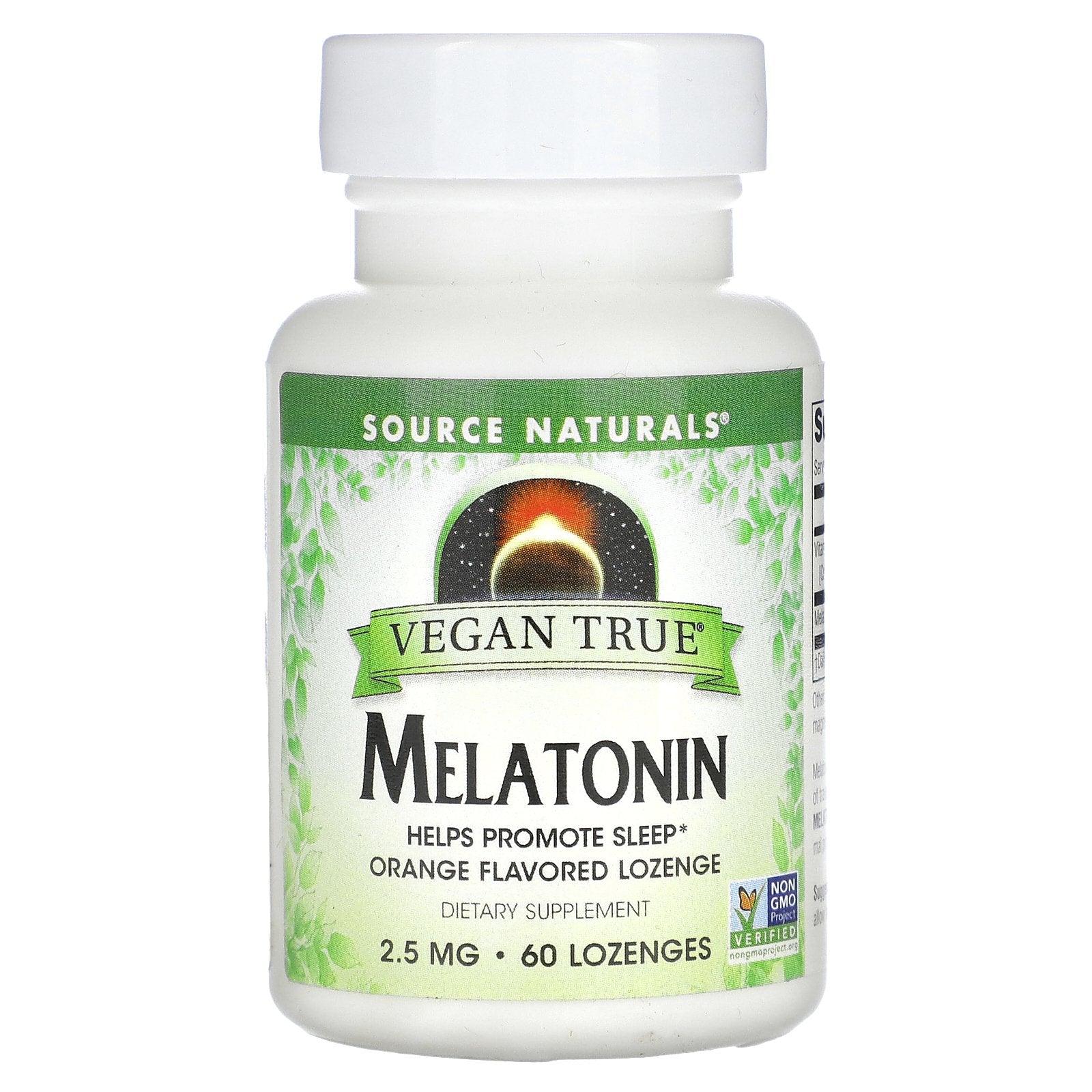 Source Naturals, Vegan True, Melatonin, Orange, 2.5 mg, 60 Lozenges