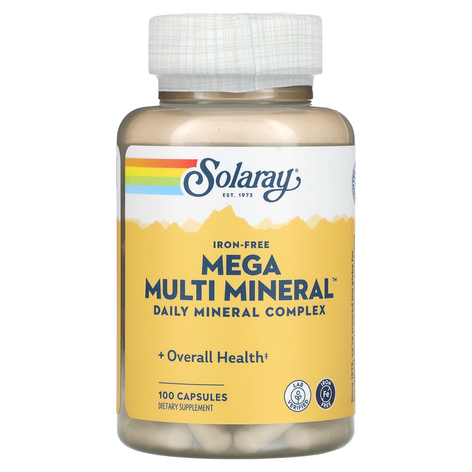 Solaray, Mega Multi Mineral, Iron Free, 100 Capsules