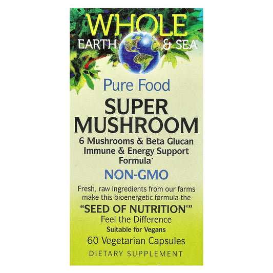 Natural Factors, Whole Earth & Sea®, Super Mushroom, 60 Vegetarian Capsules