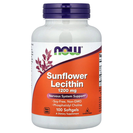 NOW Foods, Sunflower Lecithin, 1,200 mg, 100 Softgels