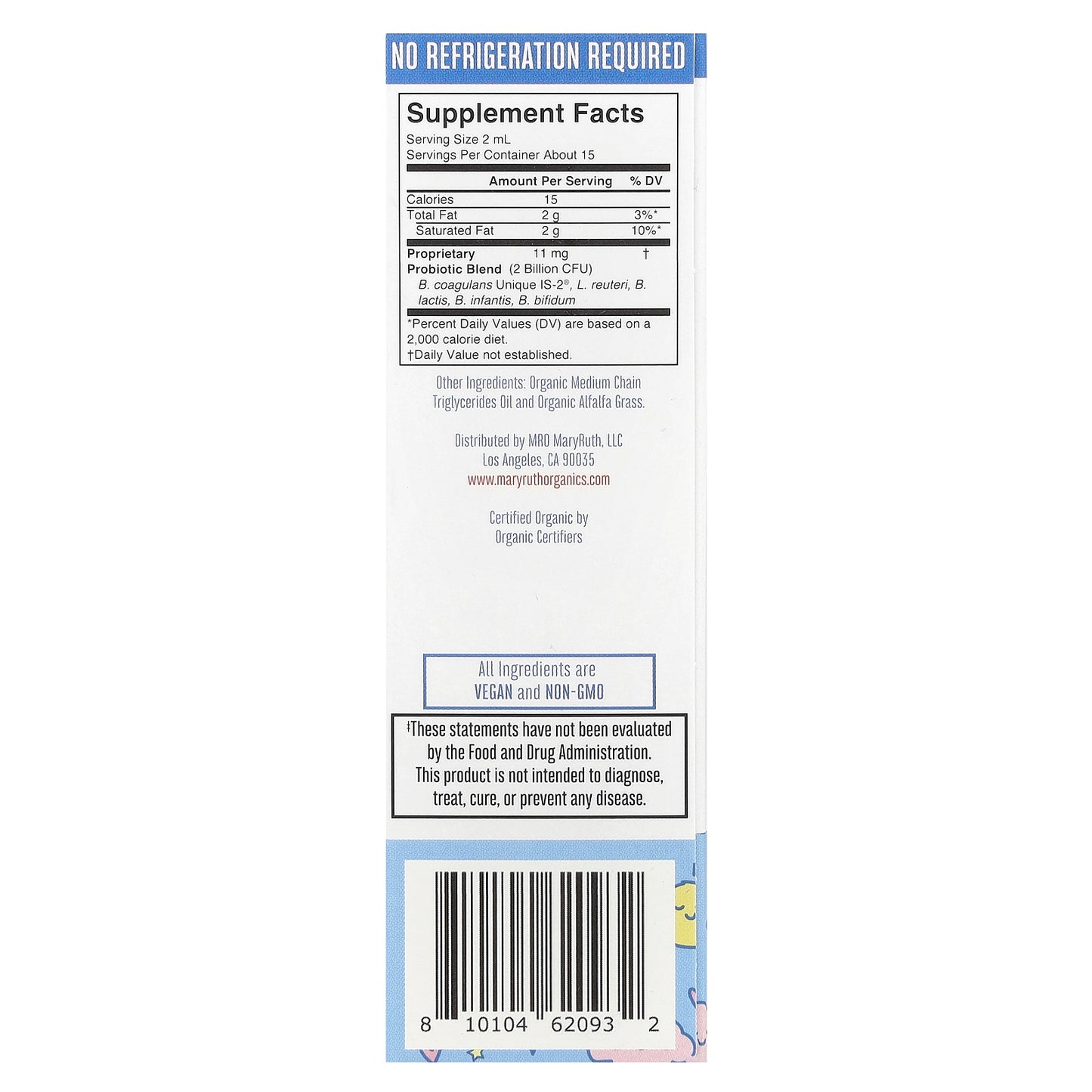 MaryRuth's, Organic Kids Liquid Probiotic, 4 + Years, Unflavored, 2 Billion CFU, 1 fl oz (30 ml)