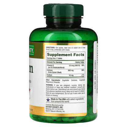 Nature's Bounty, Calcium with Vitamin D3, 500 mg, 300 Tablets