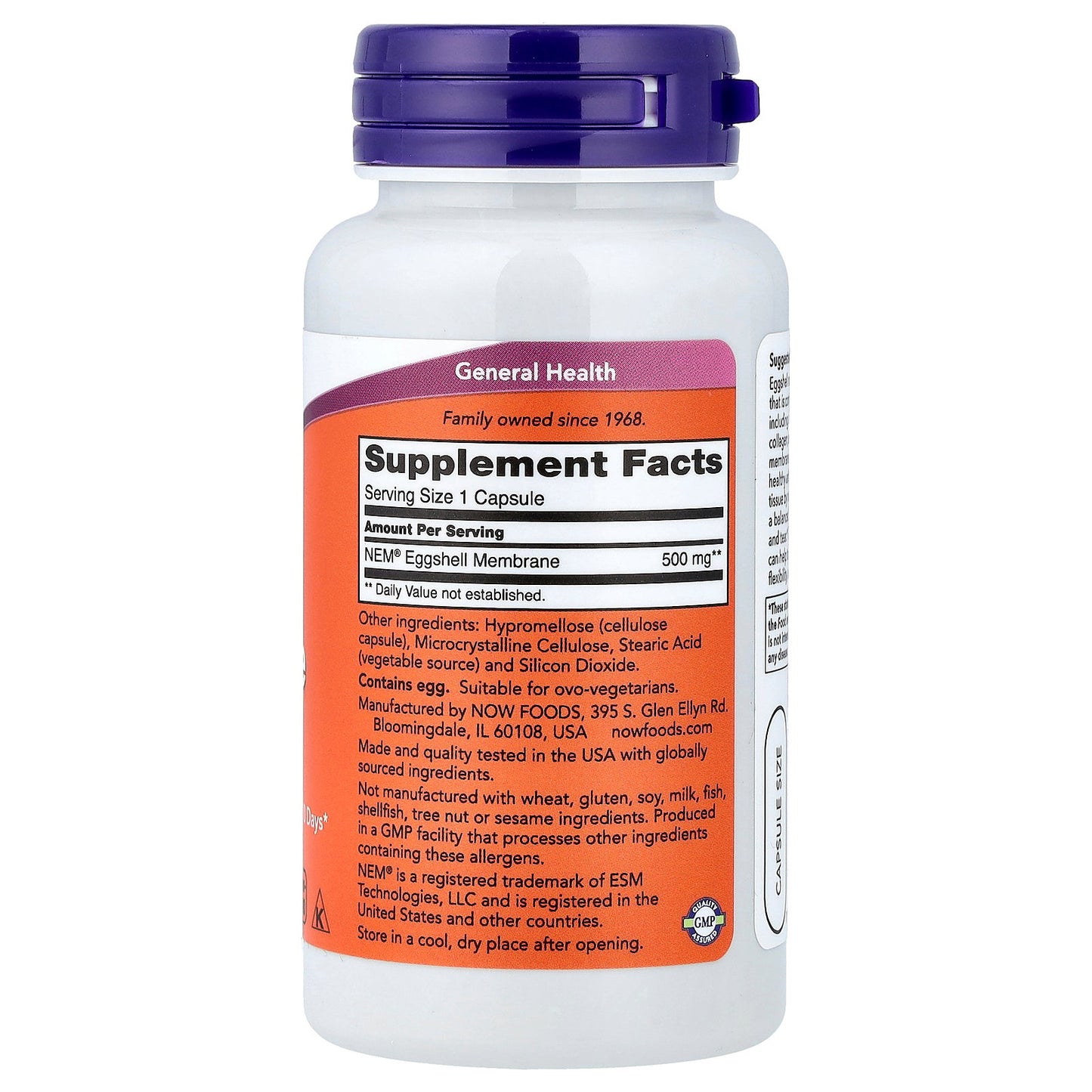 NOW Foods, Eggshell Membrane, 500 mg, 60 Capsules