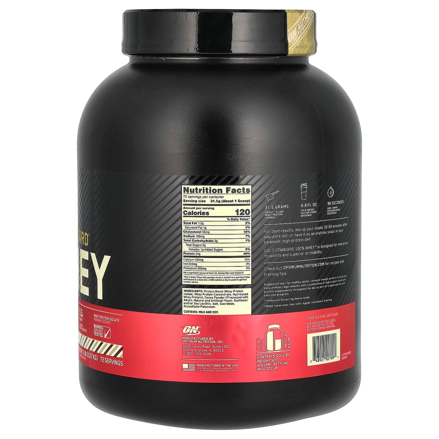 Optimum Nutrition, Gold Standard® 100% Whey, Rocky Road, 5 lb (2.27 kg)