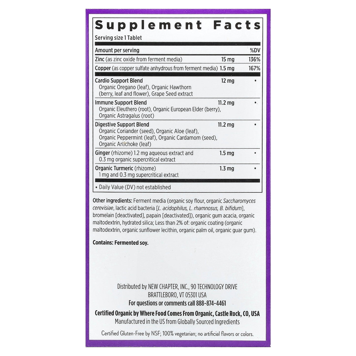 New Chapter, Fermented Zinc Complex, 90 Vegetarian Tablets