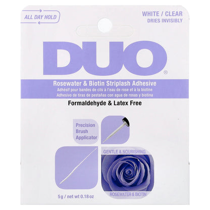 DUO, Rosewater & Biotin Striplash Adhesive, White/Clear, 0.18 oz (5 g)
