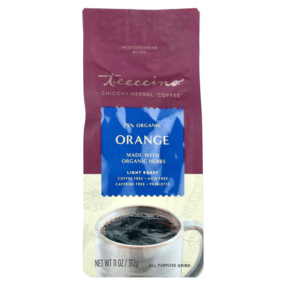 Teeccino, Chicory Herbal Coffee, Orange, Light Roast, Caffeine Free, 11 oz (312 g)