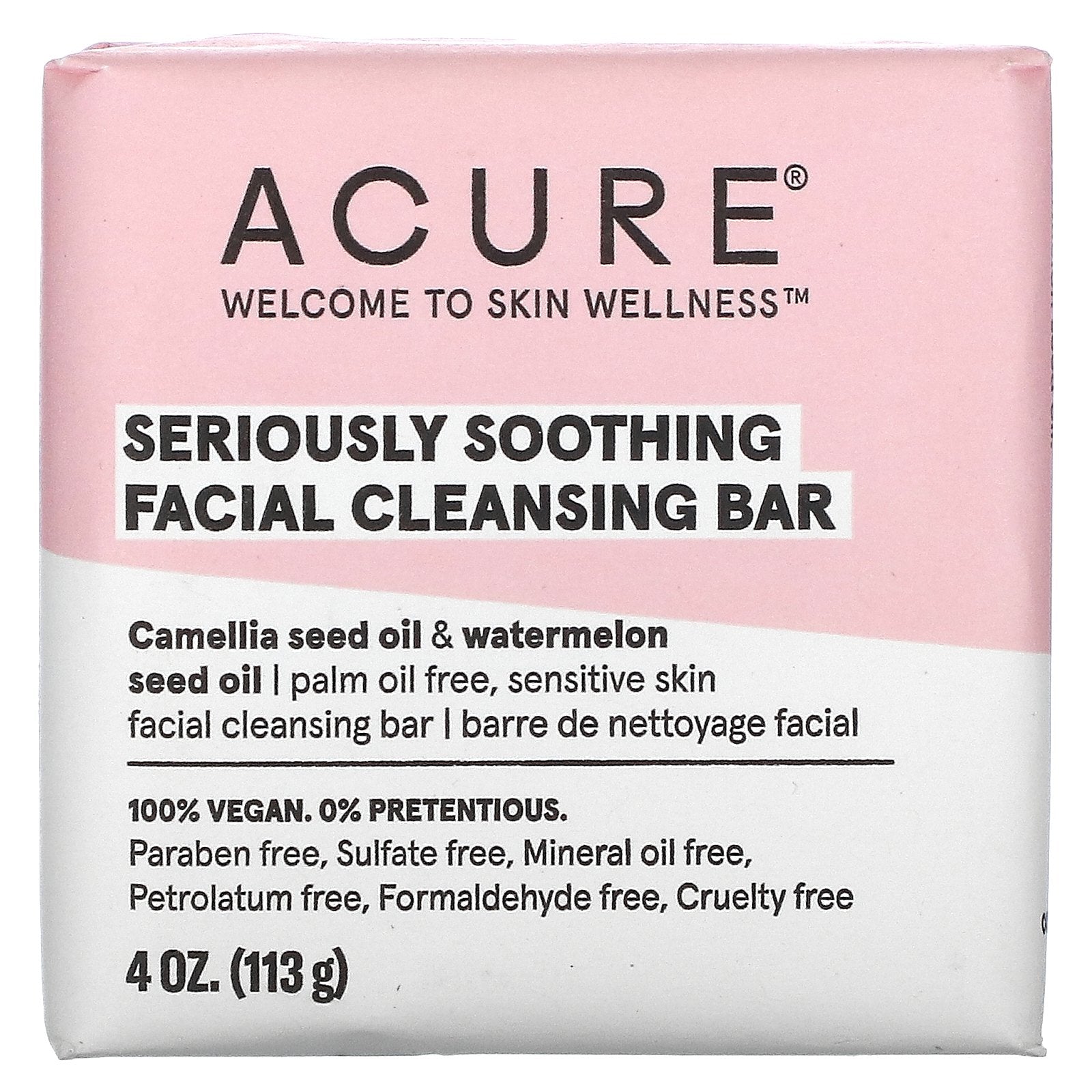 ACURE, Seriously Soothing Facial Cleansing Bar, 4 oz (113 g)