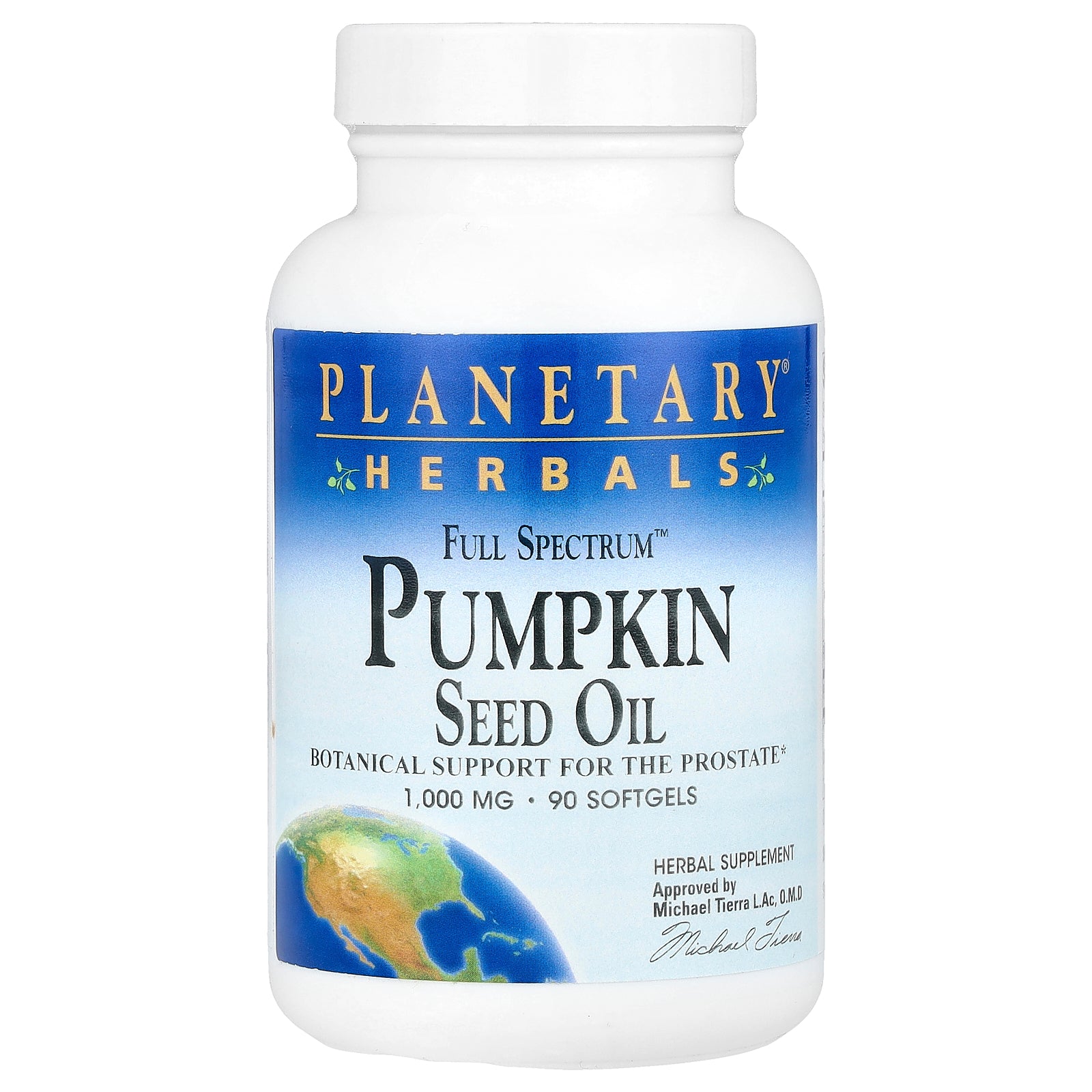 Planetary Herbals, Full Spectrum™ Pumpkin Seed Oil, 1,000 mg, 90 Softgels
