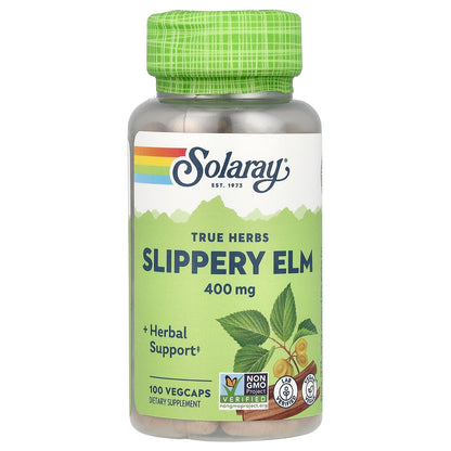 Solaray, True Herbs, Slippery Elm, 400 mg, 100 VegCaps