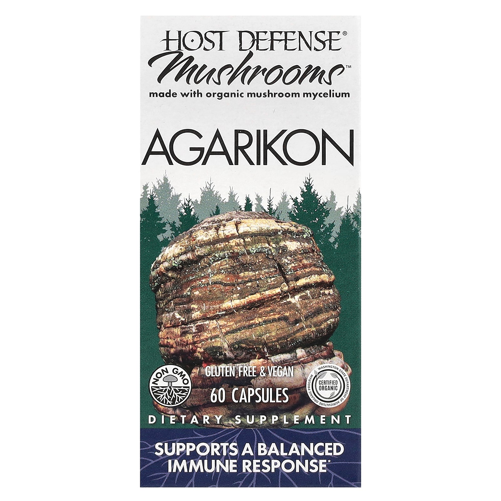 Host Defense, Mushrooms™, Agarikon, 500 mg, 60 Capsules