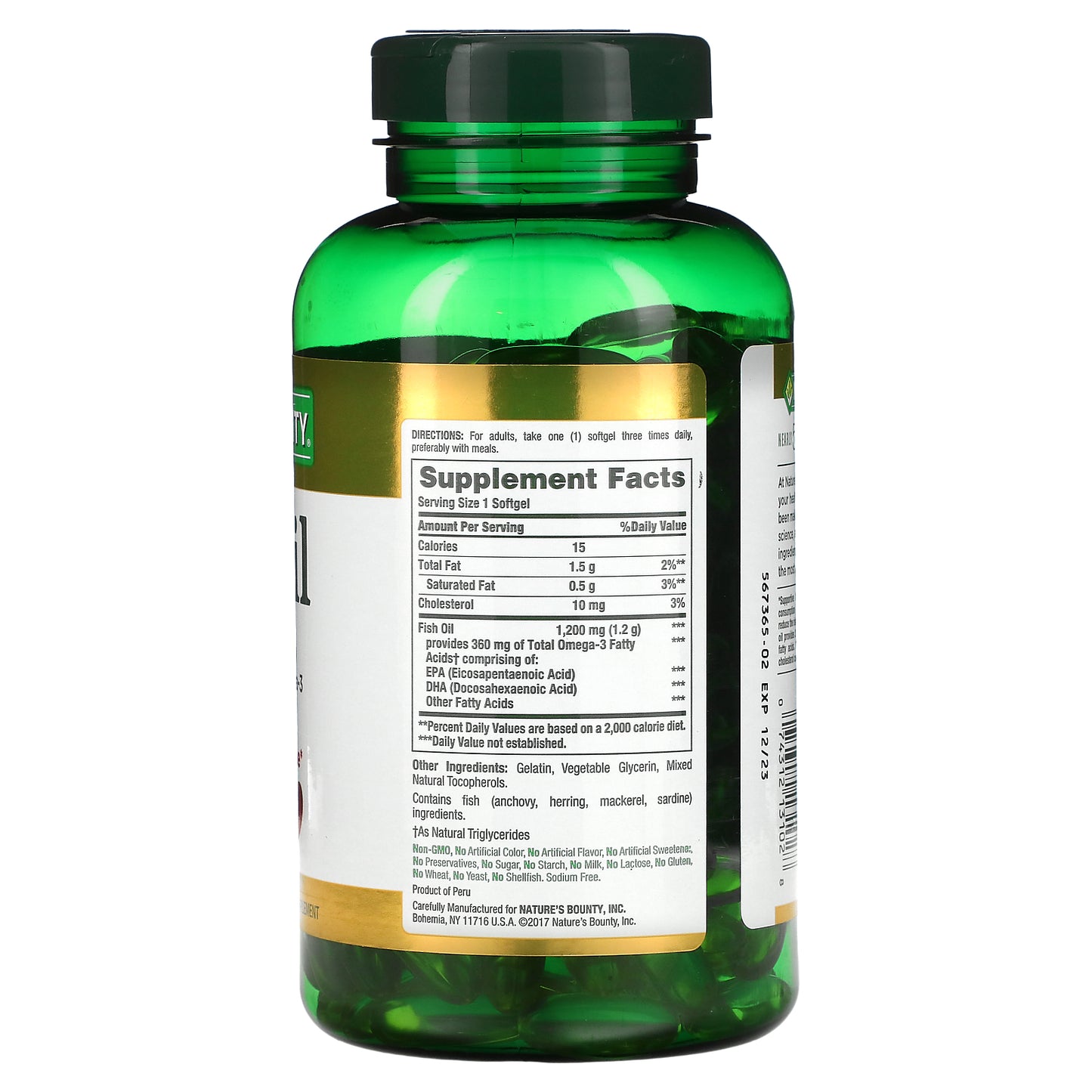 Nature's Bounty, Fish Oil, 1,200 mg, 200 Rapid Release Softgels